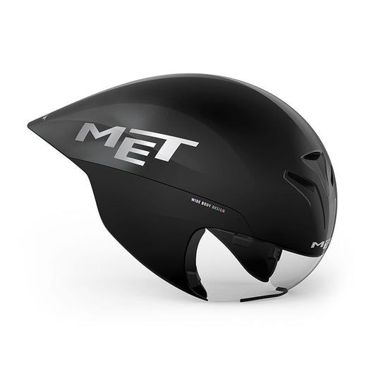 MET - CASCO CRONO - TRIATLON DRONE WIDE BODY II NEGRO METALICO BRILLO