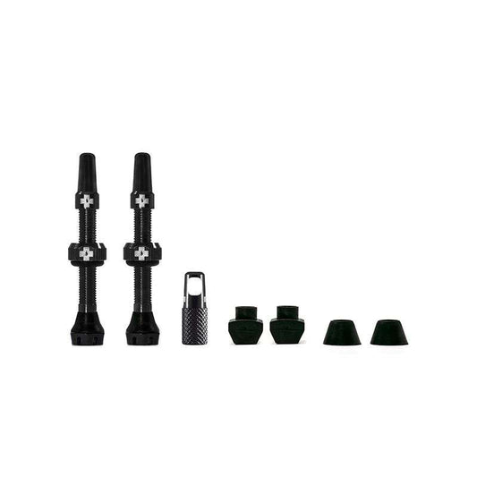 MUC-OFF - JUEGO VALVULAS V2 TUBELESS 60 mm NEGRO