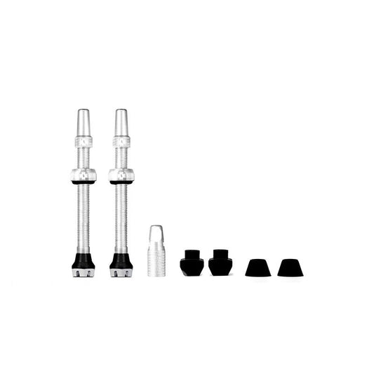 MUC-OFF - JUEGO VALVULAS V2 TUBELESS 80 mm PLATA