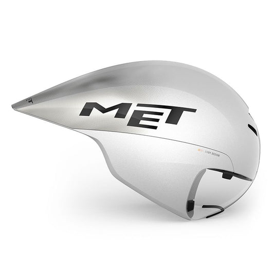 MET - CASCO CRONO - TRIATLON DRONE WIDE BODY II BLANCO METALICO BRILLO