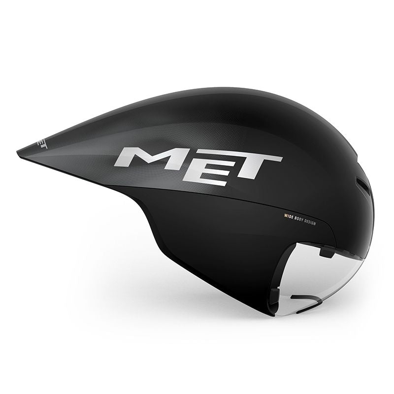 MET - CASCO CRONO - TRIATLON DRONE WIDE BODY II NEGRO METALICO BRILLO