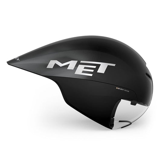 MET - CASCO CRONO - TRIATLON DRONE WIDE BODY II NEGRO METALICO BRILLO