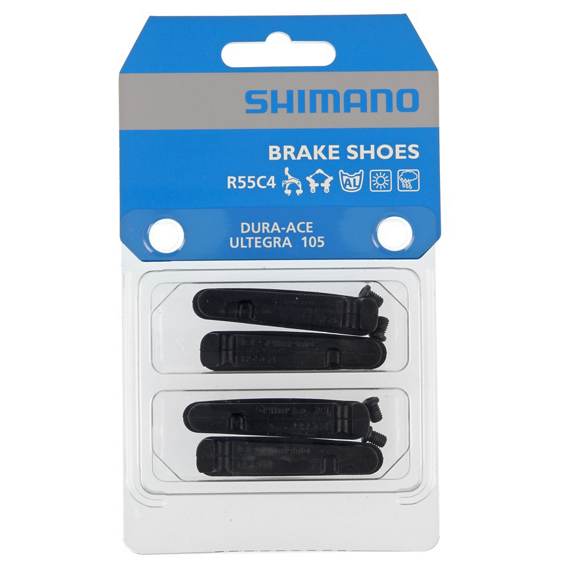 SHIMANO - Juego de zapatas de freno de tipo cartucho R55C4 y tornillos de fijación