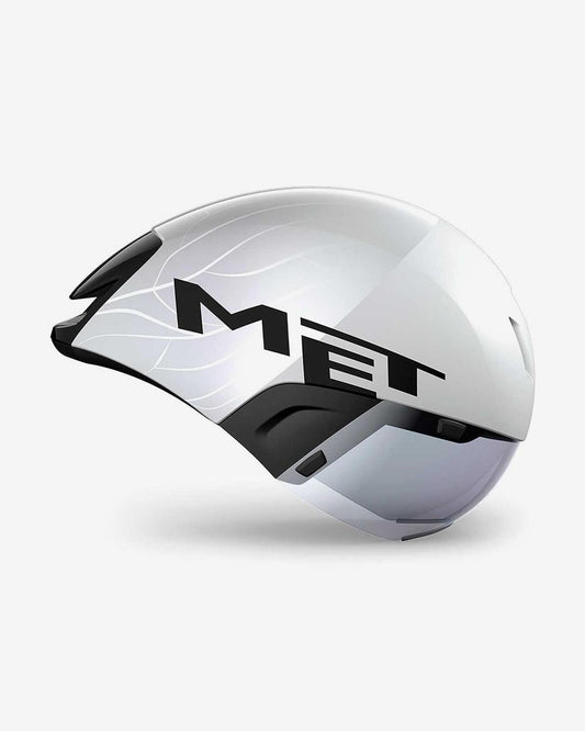 MET - CASCO CRONO - TRIATLON CODATRONCA BLANCO/PLATA MATE BRILLO