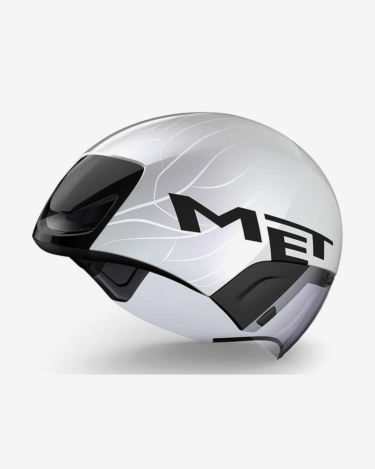 MET - CASCO CRONO - TRIATLON CODATRONCA BLANCO/PLATA MATE BRILLO