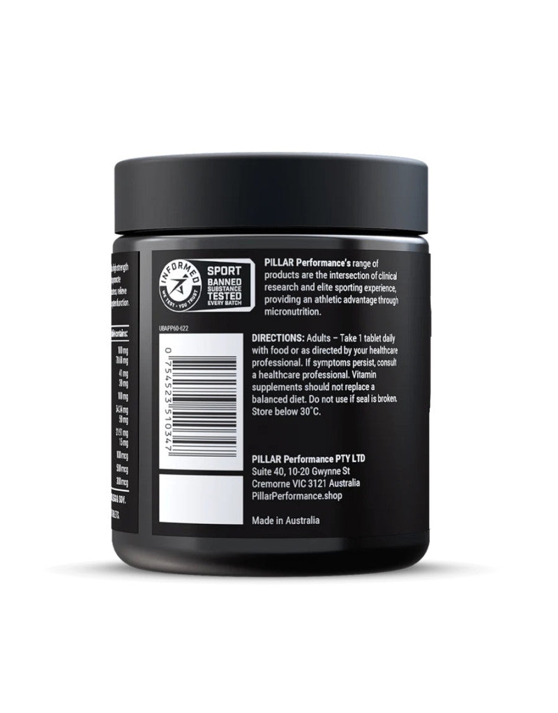 PILLAR PERFORMANCE - Ultra B Active Pillar Performance Peak Performance 60 Tablets
